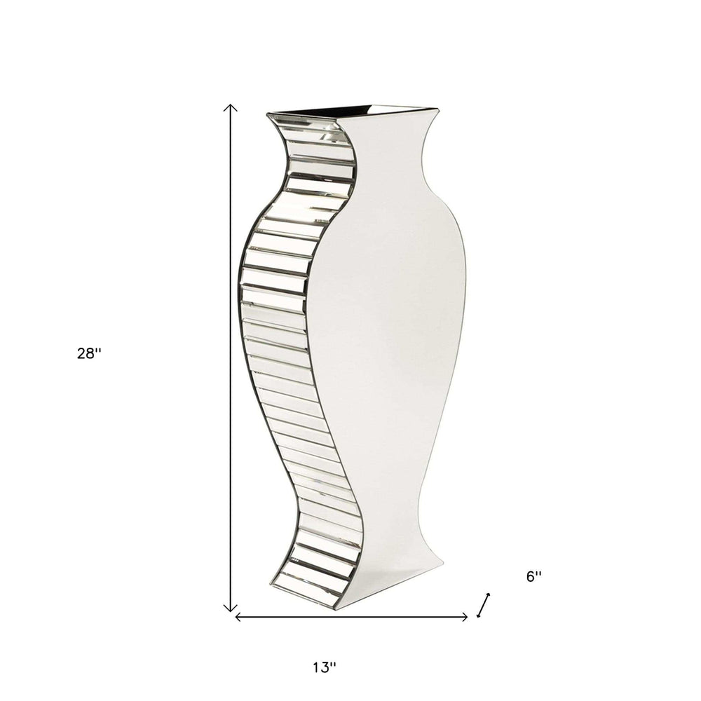 Curvy Art Deco Style Mirrored Vase - Homeroots - Flyclothing LLC