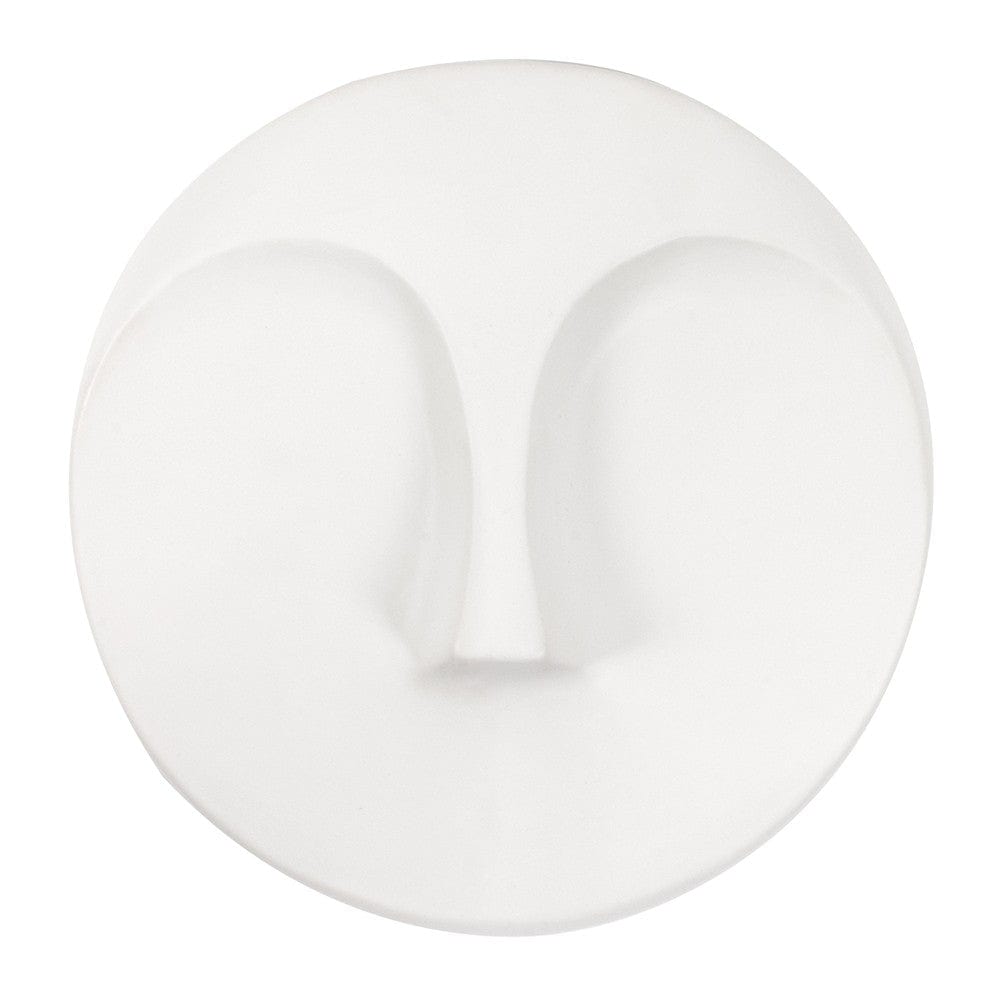 10" White Ceramic Face Round Wall Decor - Homeroots - Flyclothing LLC