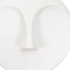 10" White Ceramic Face Round Wall Decor