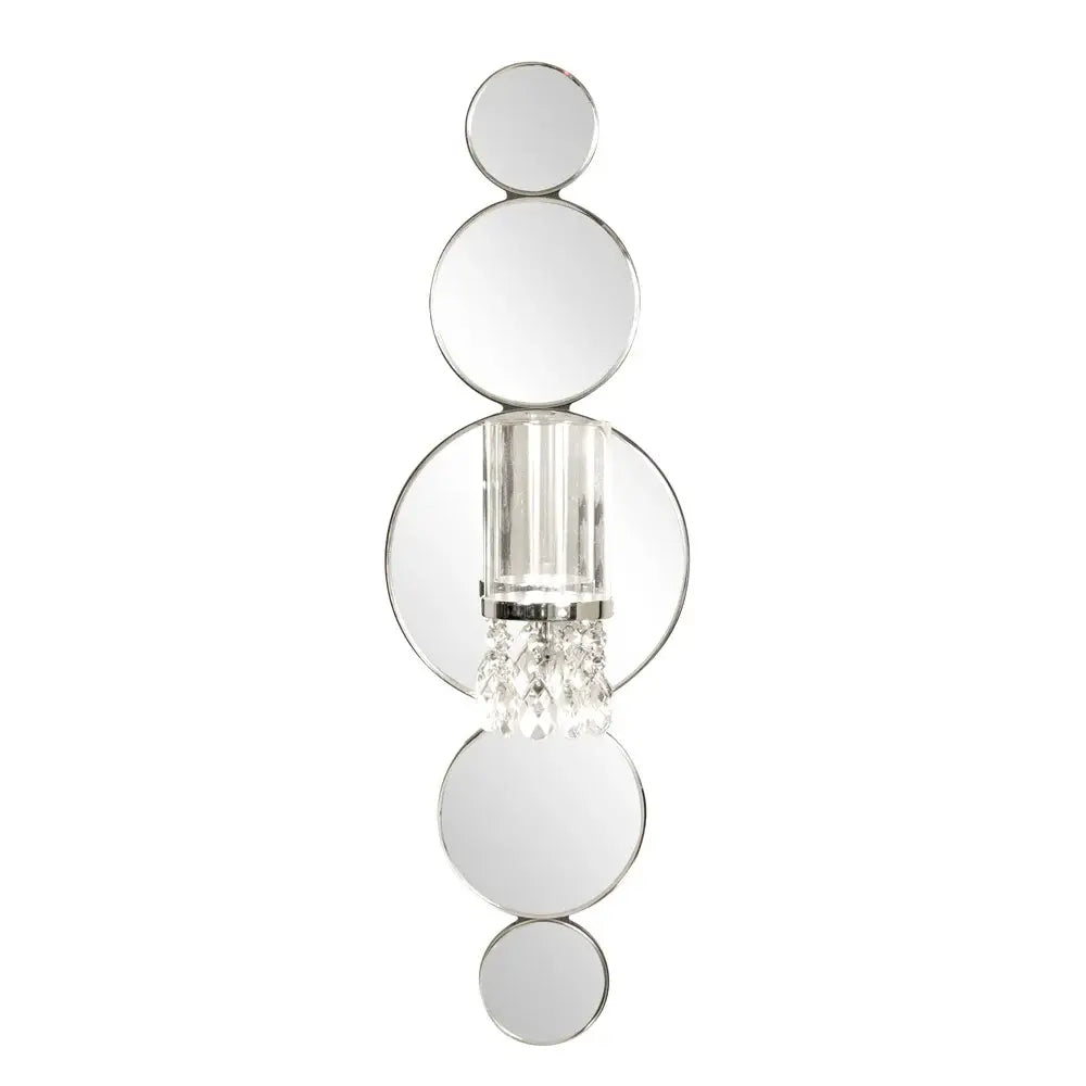Silver and Clear Modern Bling Mirrored Wall Sconce - Homeroots - Flyclothing LLC