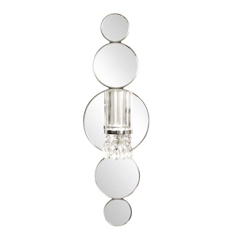 Silver and Clear Modern Bling Mirrored Wall Sconce - Homeroots - Flyclothing LLC