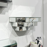 Contemporary Floating Mirrored Glass Stepped Shelf - Homeroots - Flyclothing LLC