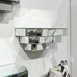 Contemporary Floating Mirrored Glass Stepped Shelf - Homeroots