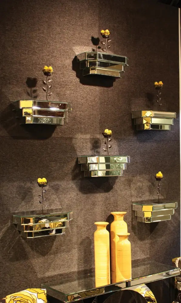 Contemporary Floating Mirrored Glass Stepped Shelf - Homeroots - Flyclothing LLC