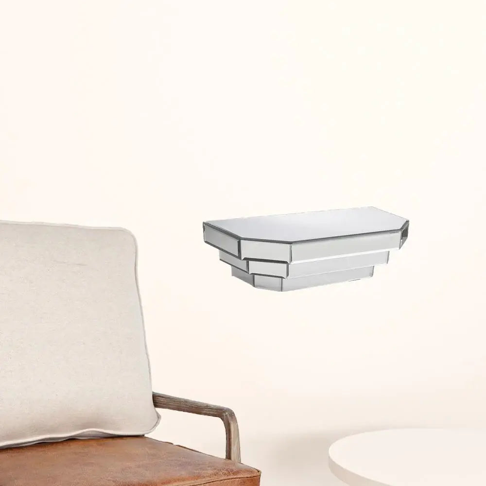 Contemporary Floating Mirrored Glass Stepped Shelf - Homeroots - Flyclothing LLC