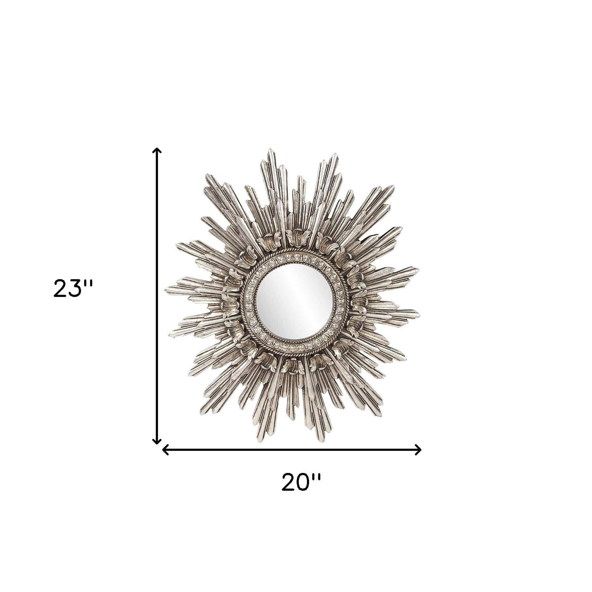 Oval Antiqued Silver Leaf Finish Mirror