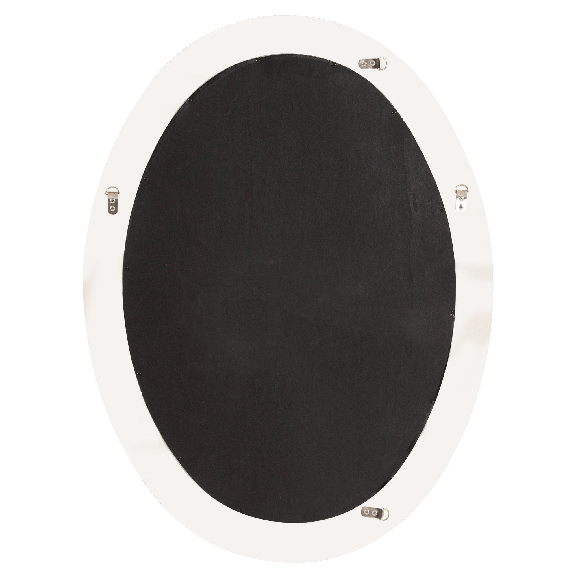 Oval Mirror In A Glossy White Wood Frame - Homeroots