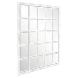 Rectangular Whitewash Window Pane Tile Mirror - Homeroots