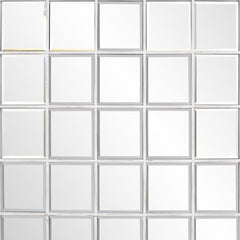 Rectangular Whitewash Window Pane Tile Mirror