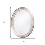 33" Silver Oval Framed Accent Mirror - Homeroots - Flyclothing LLC