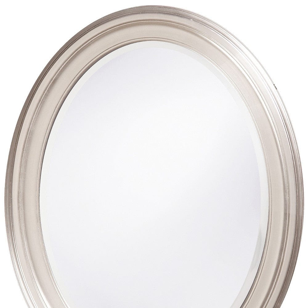 33" Silver Oval Framed Accent Mirror - Homeroots - Flyclothing LLC