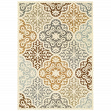 Gray and Ivory Moroccan Indoor Outdoor Area Rug - Homeroots