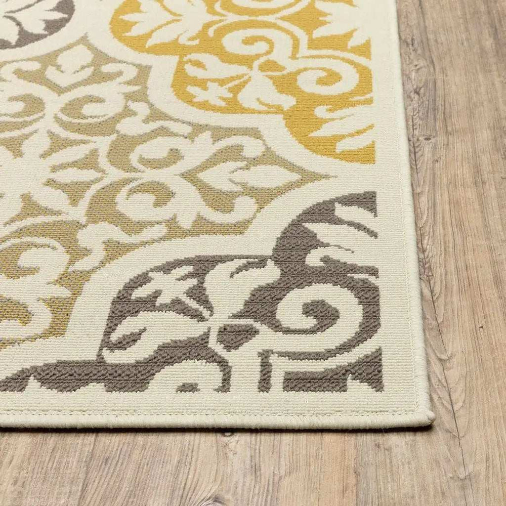 Gray and Ivory Moroccan Indoor Outdoor Area Rug - Homeroots - Flyclothing LLC