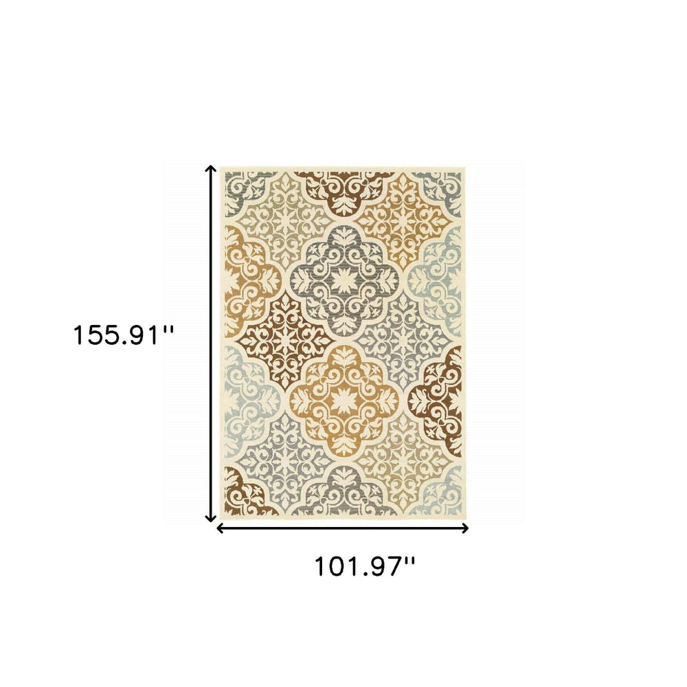 Gray and Ivory Moroccan Indoor Outdoor Area Rug - Homeroots - Flyclothing LLC