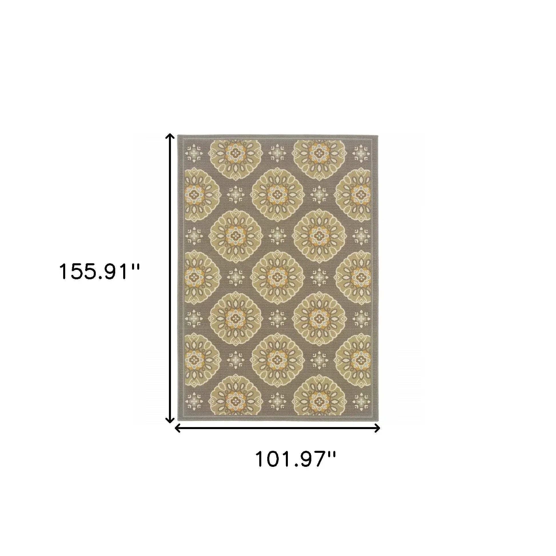 Gray Moroccan Indoor Outdoor Area Rug - Homeroots - Flyclothing LLC