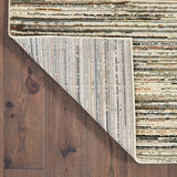 8' Ivory Sage Abtract Lines Indoor Runner Rug - Homeroots