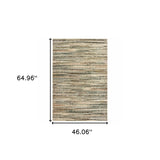3' X 6' Ivory Sage Abtract Lines Indoor Area Rug - Homeroots - Flyclothing LLC