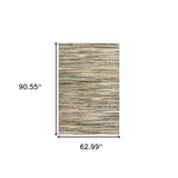 5' X 8' Ivory Sage Abtract Lines Indoor Area Rug - Homeroots - Flyclothing LLC