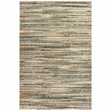 6' X 9' Ivory Sage Abtract Lines Indoor Area Rug - Homeroots