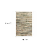 6' X 9' Ivory Sage Abtract Lines Indoor Area Rug - Homeroots - Flyclothing LLC