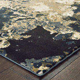 5' X 8' Ivory Navy Abstract Marble Indoor Area Rug - Homeroots - Flyclothing LLC
