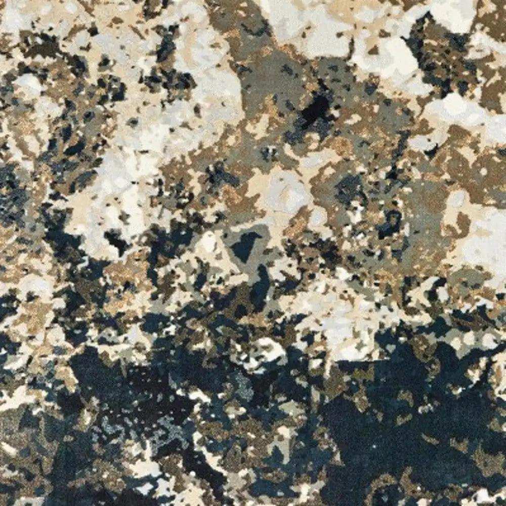 6' X 9' Ivory Navy Abstract Marble Indoor Area Rug - Homeroots - Flyclothing LLC