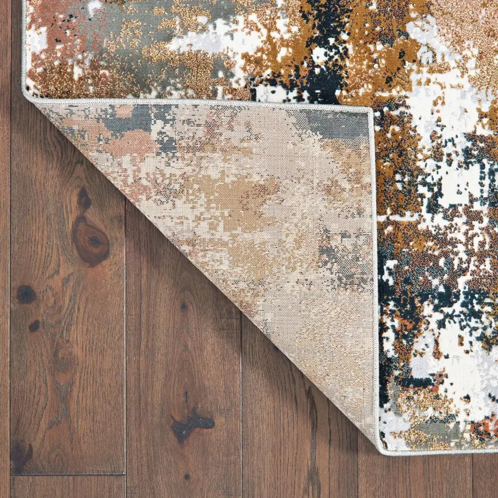 3' X 6' Ivory Gray Abstract Sectors Indoor Area Rug - Homeroots - Flyclothing LLC