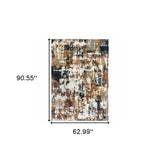 5' X 8' Ivory Gray Abstract Sectors Indoor Area Rug - Homeroots - Flyclothing LLC