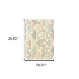 2' X 3' Ivory Multi Neutral Tone Scratch Indoor Accent Rug - Homeroots