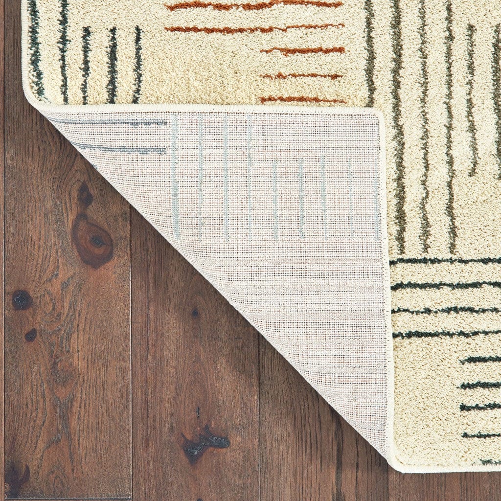 8' Ivory Multi Neutral Tone Scratch Indoor Runner Rug - Homeroots