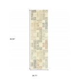 8' Ivory Multi Neutral Tone Scratch Indoor Runner Rug - Homeroots