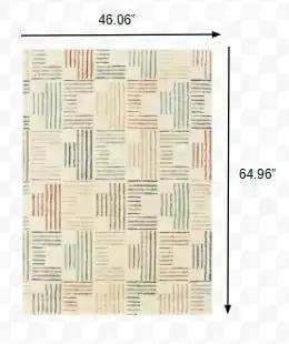 3' X 6' Ivory Multi Neutral Tone Scratch Indoor Area Rug - Homeroots - Flyclothing LLC
