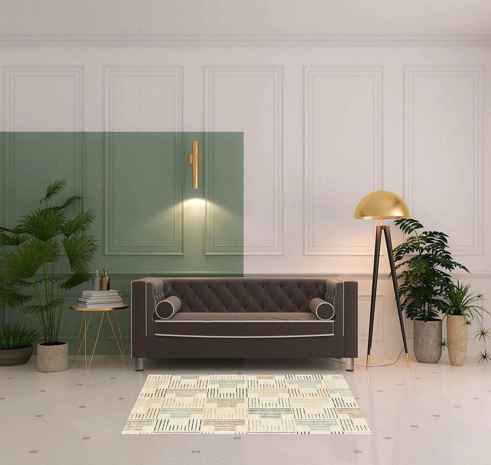 3' X 6' Ivory Multi Neutral Tone Scratch Indoor Area Rug - Homeroots - Flyclothing LLC