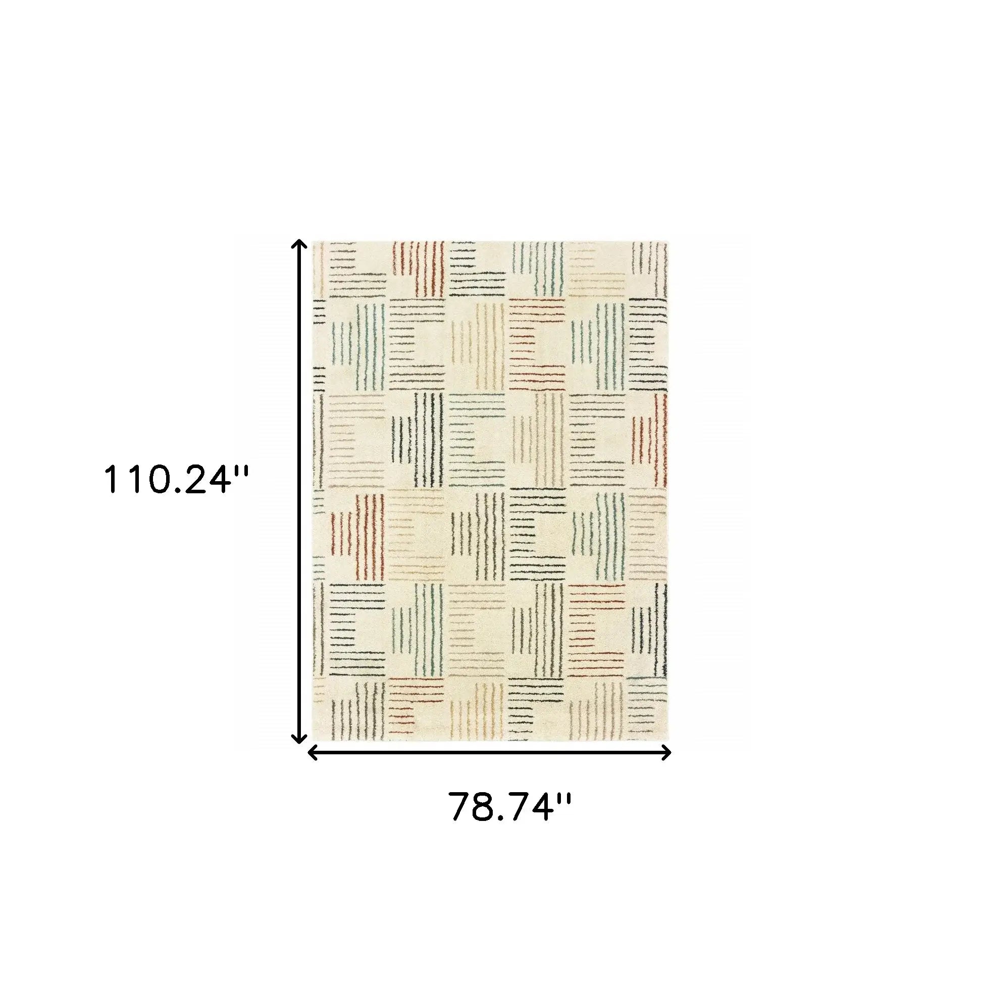 6' X 9' Ivory Multi Neutral Tone Scratch Indoor Area Rug - Homeroots - Flyclothing LLC