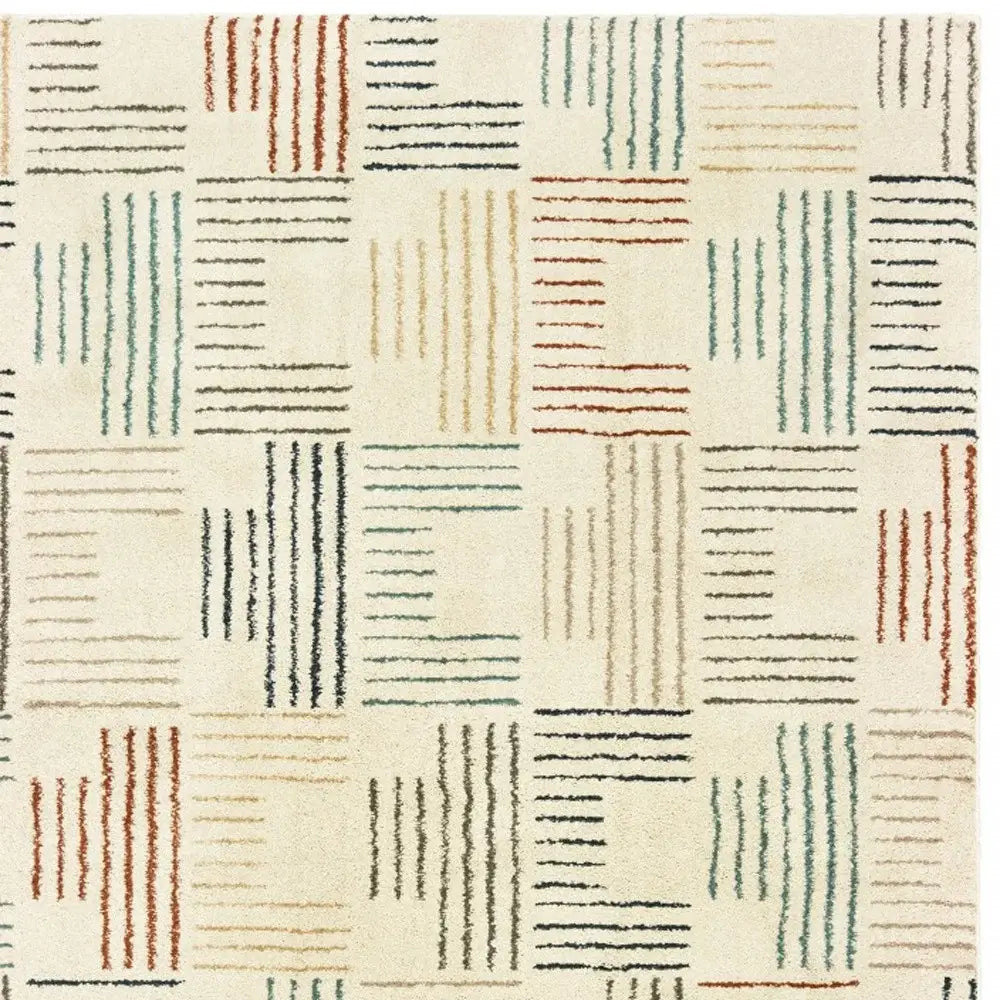 6' X 9' Ivory Multi Neutral Tone Scratch Indoor Area Rug - Homeroots - Flyclothing LLC