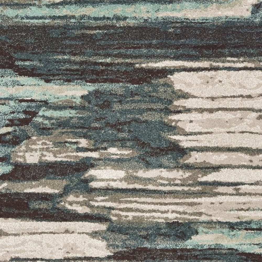 2' X 3' Ivory Blue Gray Abstract Layers Indoor Accent Rug - Homeroots - Flyclothing LLC