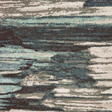 2' X 3' Ivory Blue Gray Abstract Layers Indoor Accent Rug - Homeroots - Flyclothing LLC