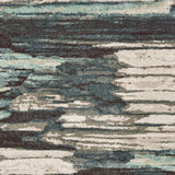 3' X 6' Ivory Blue Gray Abstract Layers Indoor Area Rug - Homeroots
