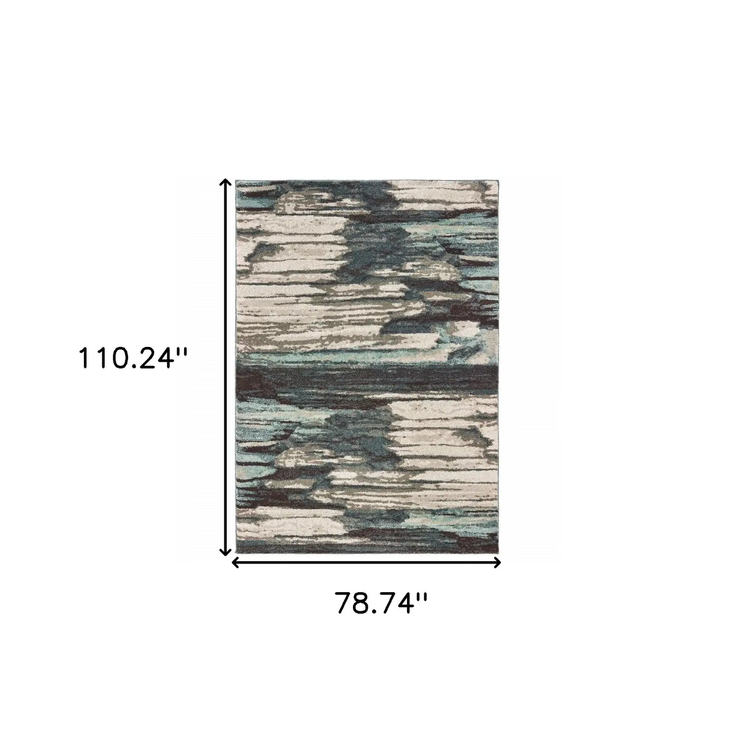6' X 9' Ivory Blue Gray Abstract Layers Indoor Area Rug - Homeroots - Flyclothing LLC