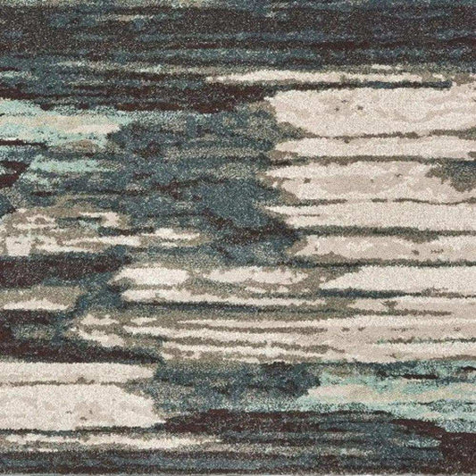 6' X 9' Ivory Blue Gray Abstract Layers Indoor Area Rug - Homeroots - Flyclothing LLC