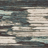6' X 9' Ivory Blue Gray Abstract Layers Indoor Area Rug - Homeroots
