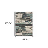 9' X 12' Ivory Blue Gray Abstract Layers Indoor Area Rug - Homeroots - Flyclothing LLC