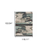 9' X 12' Ivory Blue Gray Abstract Layers Indoor Area Rug - Homeroots - Flyclothing LLC