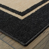 2' X 8' Beige and Black Indoor Outdoor Area Rug - Homeroots - Flyclothing LLC