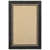 4' X 5' Beige and Black Indoor Outdoor Area Rug - Homeroots