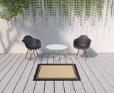 4' X 5' Beige and Black Indoor Outdoor Area Rug - Homeroots