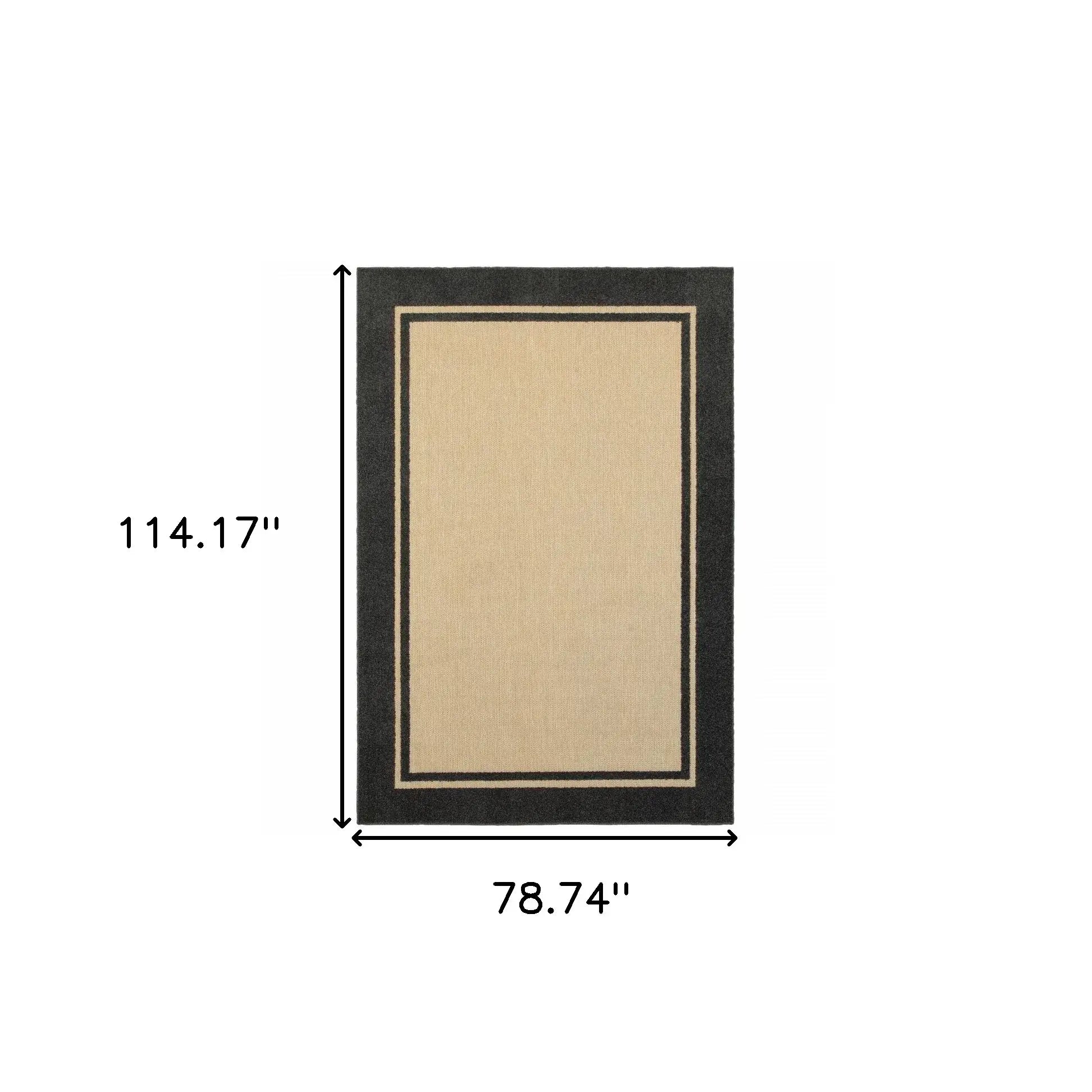 Beige and Black Indoor Outdoor Area Rug - Homeroots - Flyclothing LLC