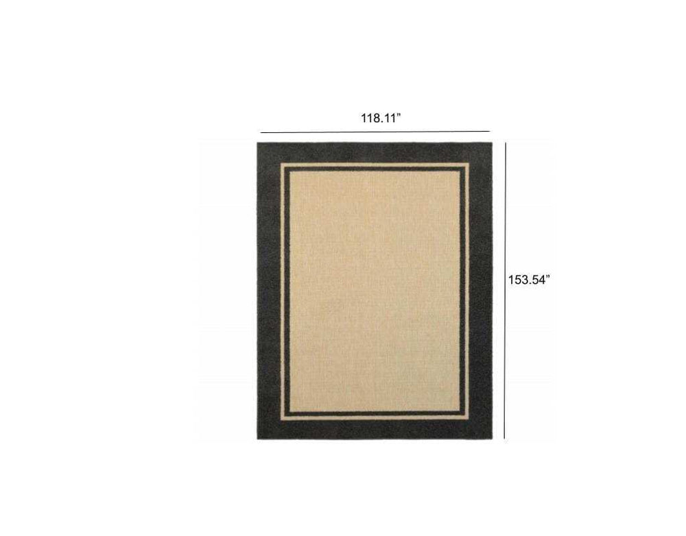 Beige and Black Indoor Outdoor Area Rug - Homeroots - Flyclothing LLC