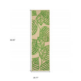 Green Floral Indoor Outdoor Area Rug - Homeroots