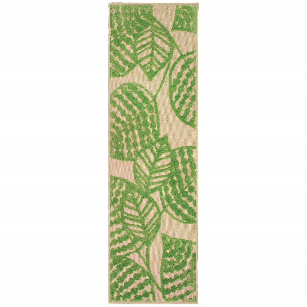 Green Floral Indoor Outdoor Area Rug - Homeroots - Flyclothing LLC
